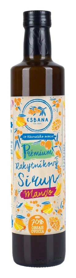 Prémiový rakytníkový sirup mango 500 ml