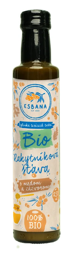 Bio rakytníková šťava s medom a zázvorom 250 ml